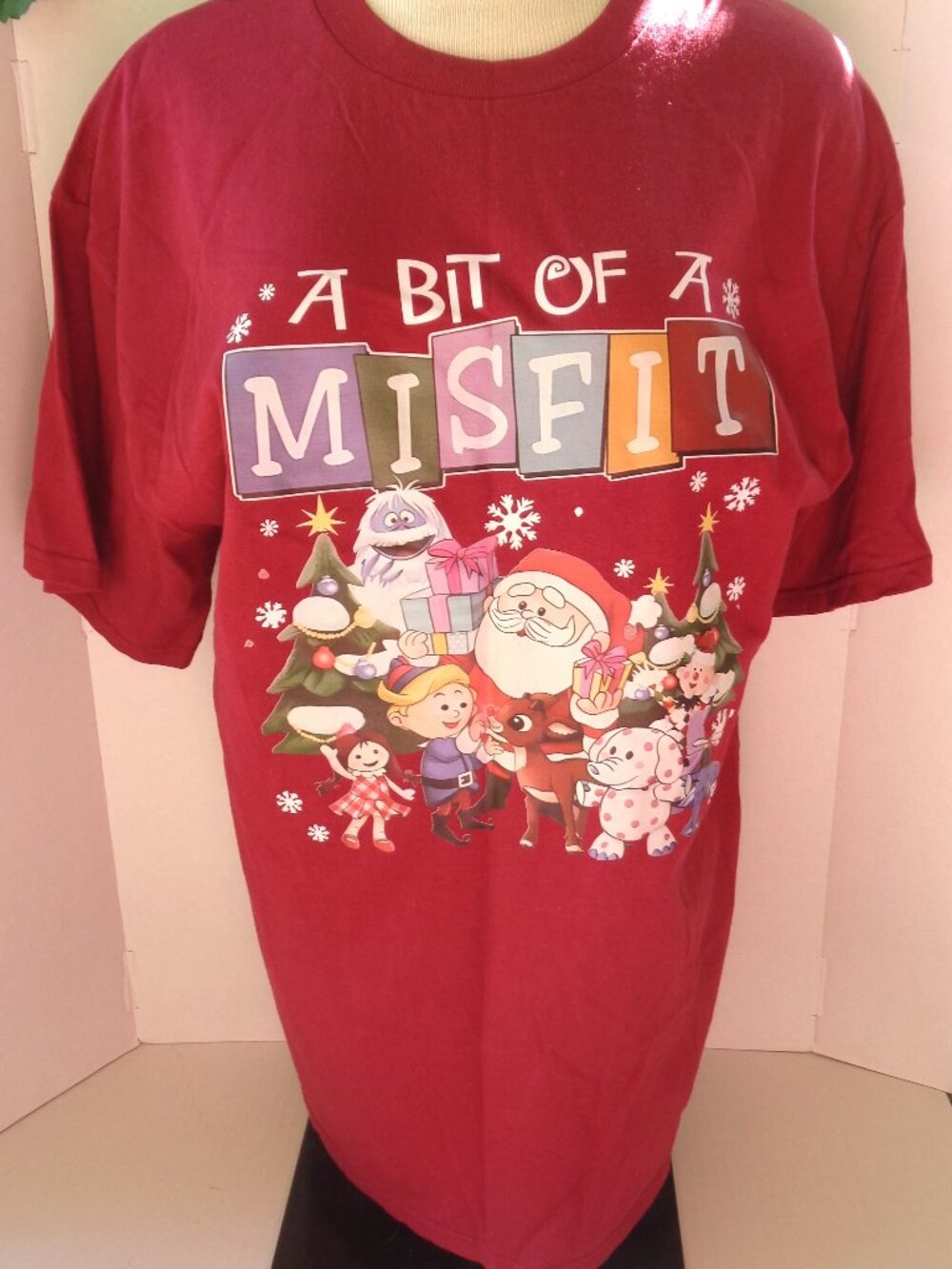 Christmas Rudolph The Red Nose Reindeer T Shirt "A Bit Of A Misfit" NEW